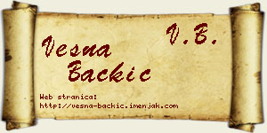 Vesna Backić vizit kartica